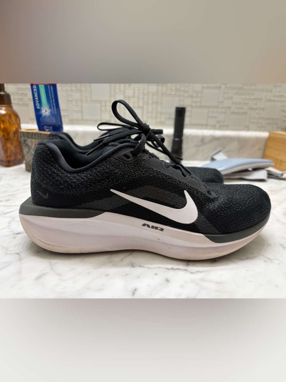 Nike Air Cushlon Black and White Running Shoe